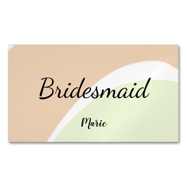 SIMPLE MINIMAL add your name custom bridesmaid   C Magnetic Business Card (Front)