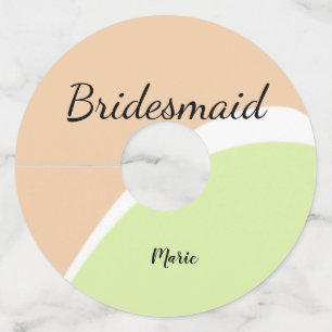 SIMPLE MINIMAL add your name custom bridesmaid   C Wine Glass Tag