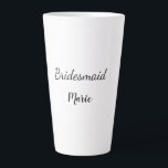 SIMPLE MINIMAL add your name custom bridesmaid   Latte Mug<br><div class="desc">design</div>