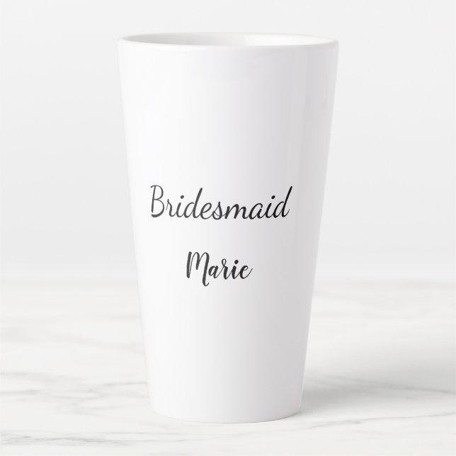 SIMPLE MINIMAL add your name custom bridesmaid   Latte Mug (Front)