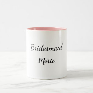 SIMPLE MINIMAL add your name custom bridesmaid Two-Tone Coffee Mug