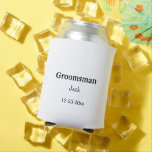 SIMPLE MINIMAL add your name custom groomsman  Can Cooler<br><div class="desc">design</div>
