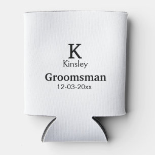 SIMPLE MINIMAL add your name custom groomsman  Can Cooler