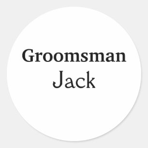 SIMPLE MINIMAL add your name custom groomsman Classic Round Sticker