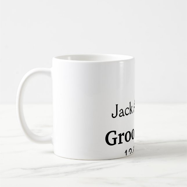 SIMPLE MINIMAL add your name custom groomsman  Coffee Mug (Left)