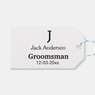 SIMPLE MINIMAL add your name custom groomsman Gift Tags