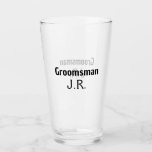 SIMPLE MINIMAL add your name custom groomsman Glass