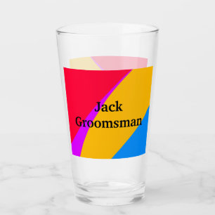 SIMPLE MINIMAL add your name custom groomsman Glass