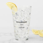 SIMPLE MINIMAL add your name custom groomsman  Glass<br><div class="desc">design</div>