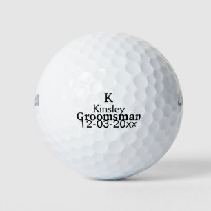 SIMPLE MINIMAL add your name custom groomsman  Golf Balls