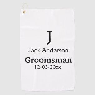 SIMPLE MINIMAL add your name custom groomsman Golf Towel