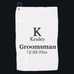 SIMPLE MINIMAL add your name custom groomsman  Golf Towel<br><div class="desc">design</div>