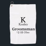 SIMPLE MINIMAL add your name custom groomsman  Golf Towel<br><div class="desc">design</div>
