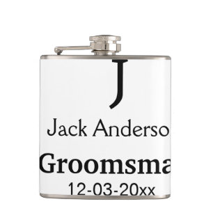 SIMPLE MINIMAL add your name custom groomsman Hip Flask
