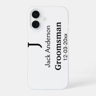 SIMPLE MINIMAL add your name custom groomsman  iPhone 16 Case