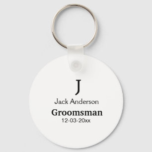 SIMPLE MINIMAL add your name custom groomsman  Key Ring