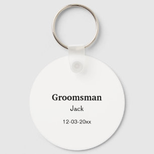 SIMPLE MINIMAL add your name custom groomsman Key Ring