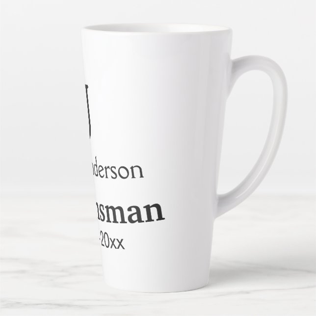 SIMPLE MINIMAL add your name custom groomsman  Latte Mug (Right)
