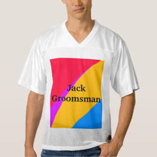 SIMPLE MINIMAL add your name custom groomsman  Men's Football Jersey
