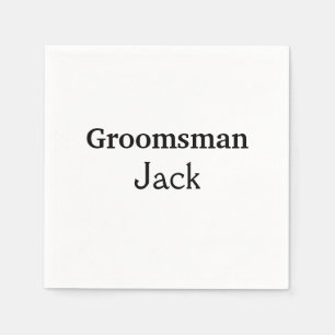 SIMPLE MINIMAL add your name custom groomsman    Napkin