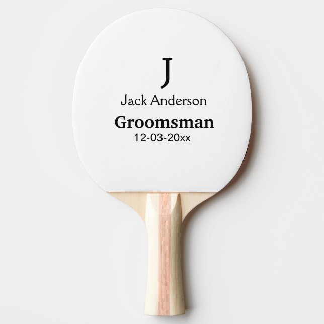 SIMPLE MINIMAL add your name custom groomsman  Ping Pong Paddle (Front)