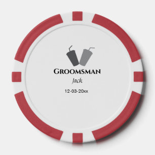 SIMPLE MINIMAL add your name custom groomsman Poker Chips