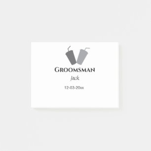 SIMPLE MINIMAL add your name custom groomsman  Post-it Notes