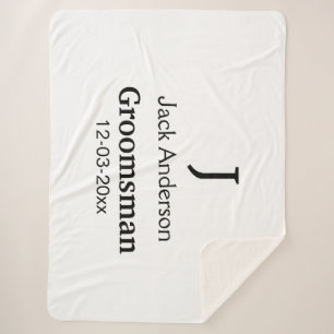 SIMPLE MINIMAL add your name custom groomsman Sherpa Blanket