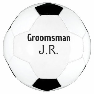 SIMPLE MINIMAL add your name custom groomsman Soccer Ball