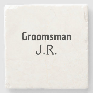 SIMPLE MINIMAL add your name custom groomsman Stone Coaster