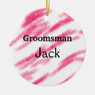 SIMPLE MINIMAL add your name custom groomsman T Ceramic Tree Decoration
