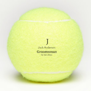 SIMPLE MINIMAL add your name custom groomsman Tennis Balls