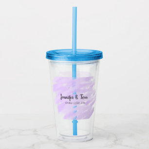 simple minimal add your name custom wedding unity acrylic tumbler