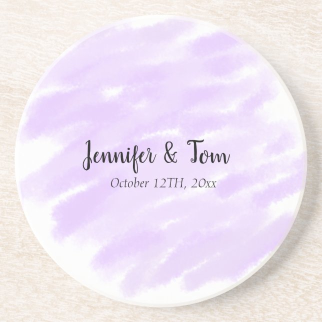 simple minimal add your name custom wedding unity  coaster (Front)