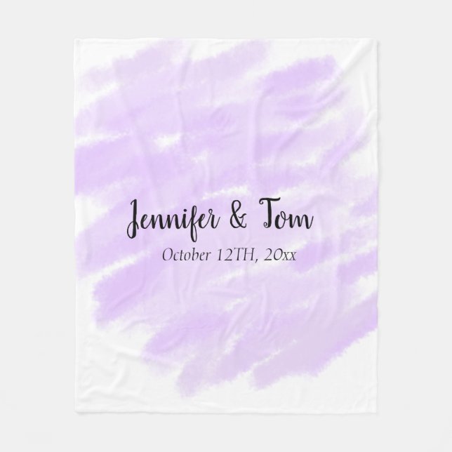 simple minimal add your name custom wedding unity  fleece blanket (Front)