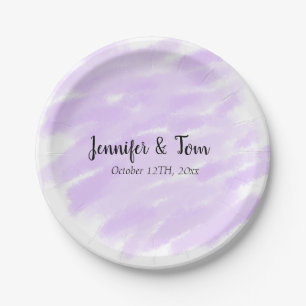 simple minimal add your name custom wedding unity paper plate