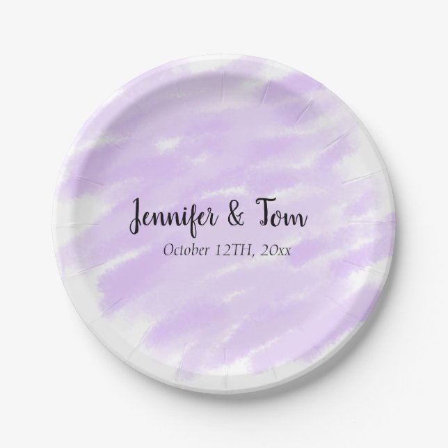simple minimal add your name custom wedding unity  paper plate (Front)