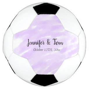 simple minimal add your name custom wedding unity soccer ball