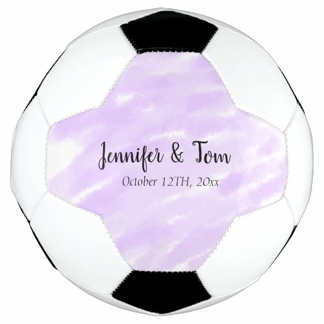 simple minimal add your name custom wedding unity  soccer ball (Front)