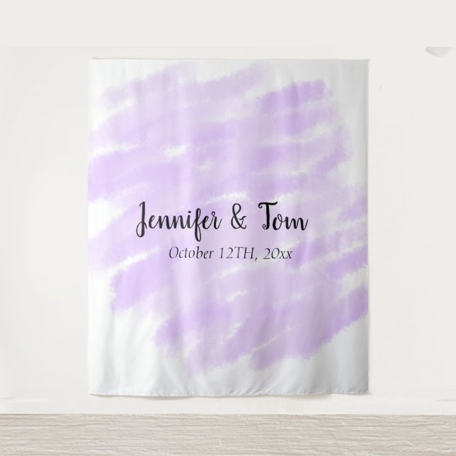 simple minimal add your name custom wedding unity  tapestry (Front)