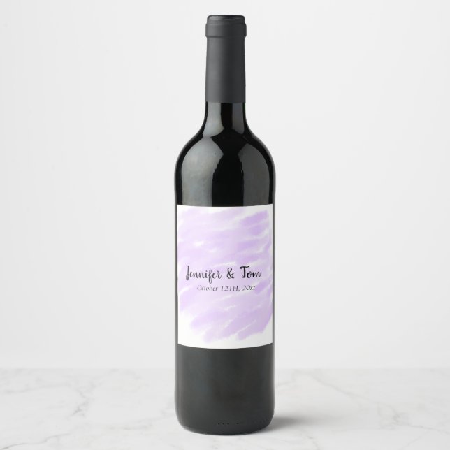 simple minimal add your name custom wedding unity  wine label (Front)