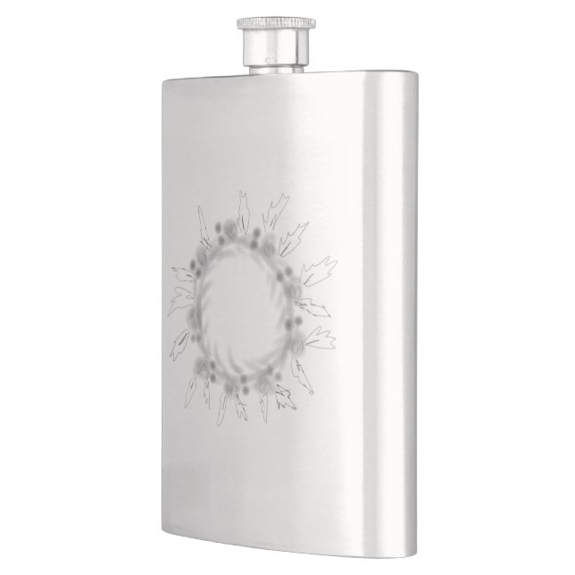 simple minimal add your name MONOGRAM GROOMSMEN Fl Hip Flask (Left)