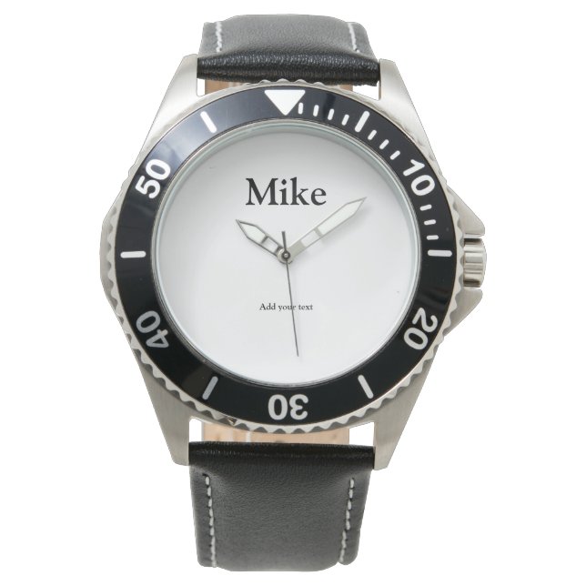simple minimal add your name MONOGRAM GROOMSMEN  W Watch (Front)