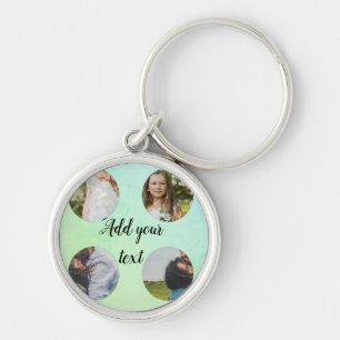 simple minimal add your name photo collage text key ring