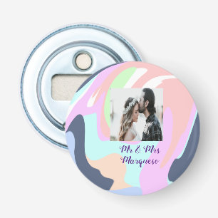 simple minimal add your name photo pastel paint ef bottle opener