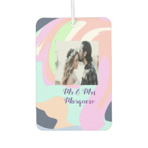 simple minimal add your name photo pastel paint ef car air freshener