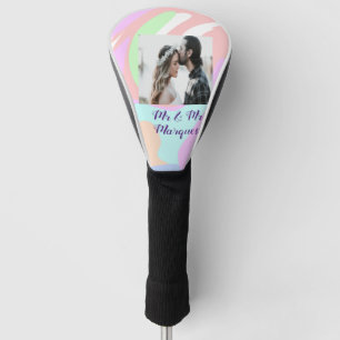 simple minimal add your name photo pastel paint ef golf head cover