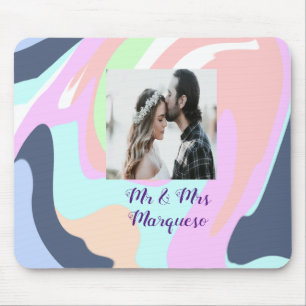 simple minimal add your name photo pastel paint ef mouse pad