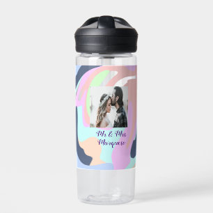 simple minimal add your name photo pastel paint ef water bottle