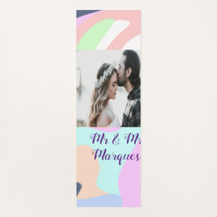 simple minimal add your name photo pastel paint ef yoga mat